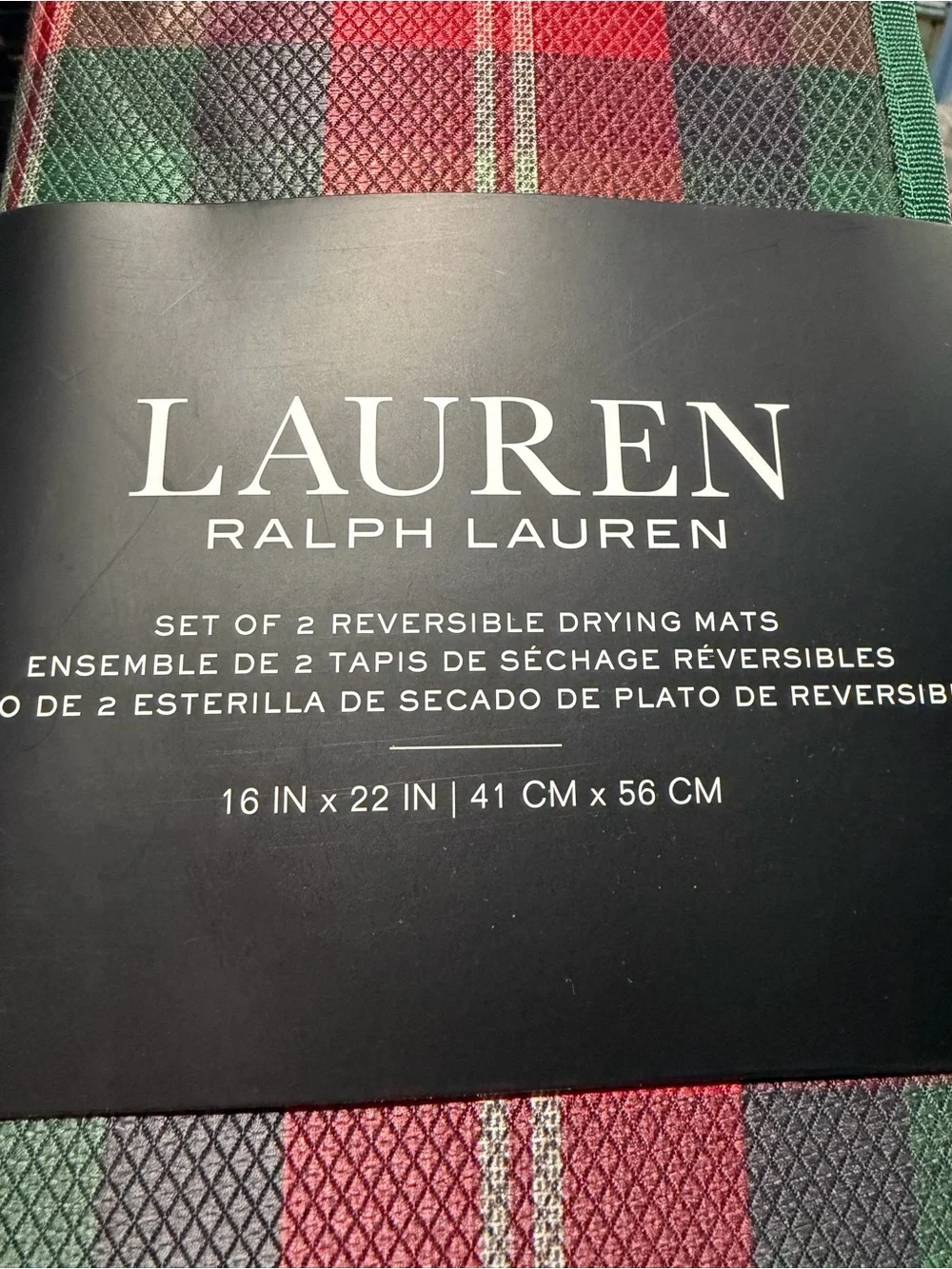 Ralph Lauren Christmas Plaid Tartan Reversible Drying Mats